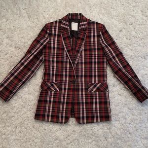 NWT Sandro Plaid Blazer